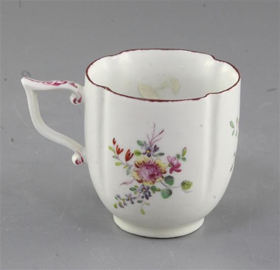 A rare Derby chocolate cup, c.1756-8, h. 7.2cm